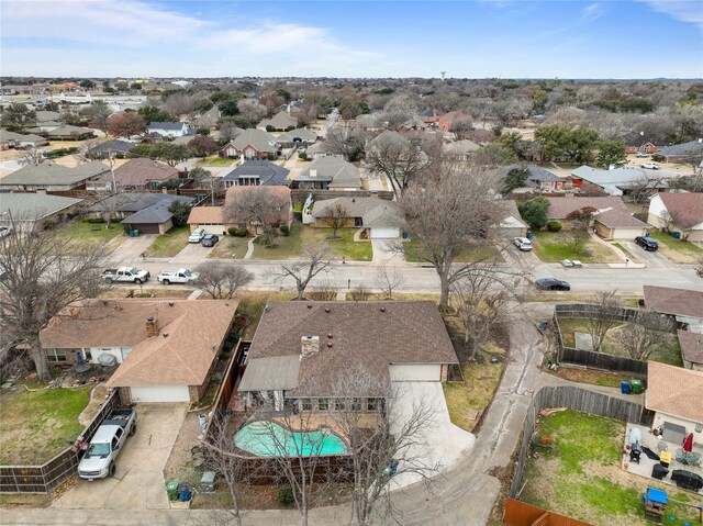 bird's eye view featuring a residential view