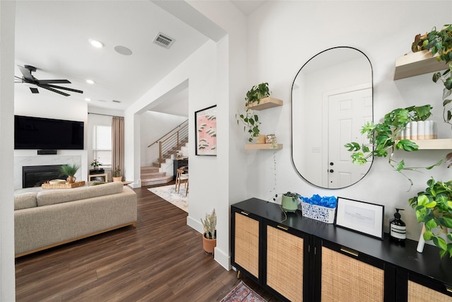 interior space featuring dark hardwood / wood-style floors