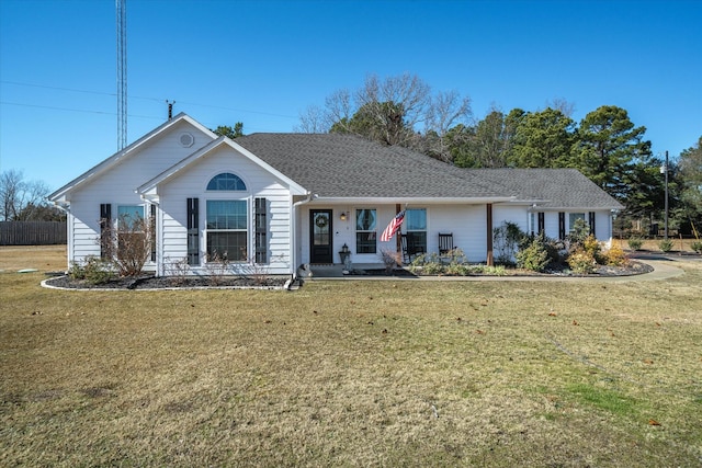 ranch-style house with a front yard