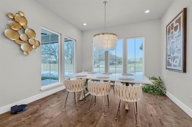 dining room featuring hardwood / wood-style flooring