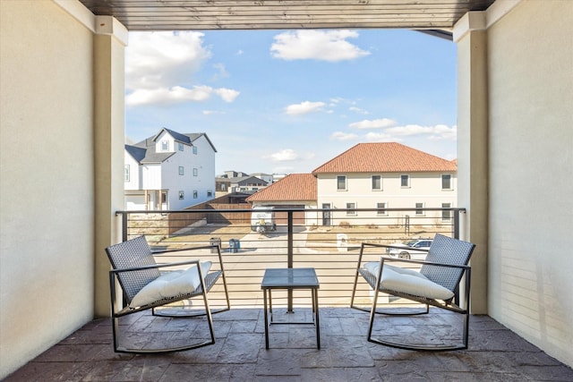 balcony with a residential view