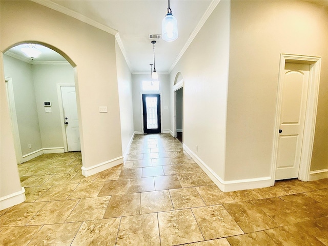 entrance foyer with crown molding