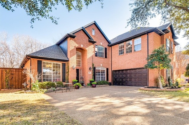 front of property with a garage