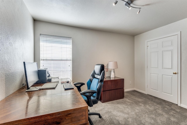 office with light colored carpet