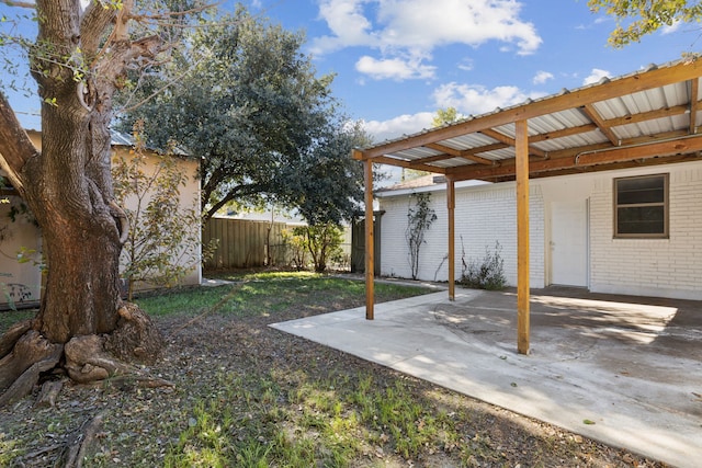 view of yard with a patio area