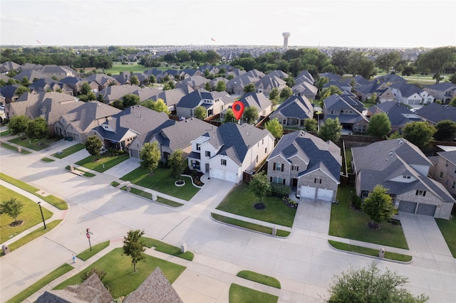 bird's eye view featuring a residential view