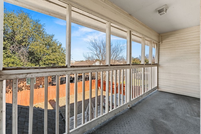 view of unfurnished sunroom