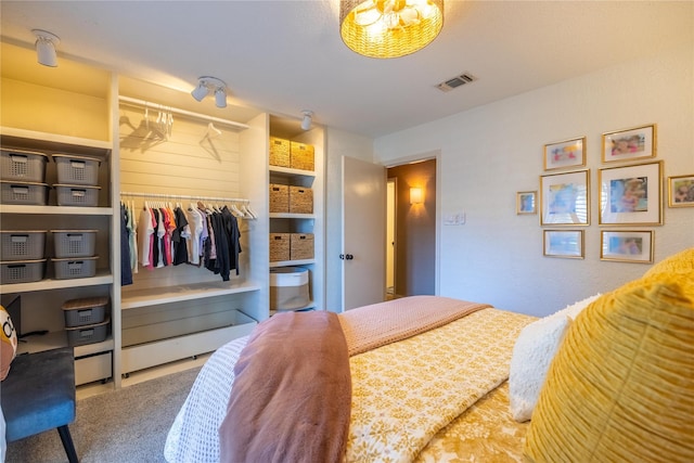 carpeted bedroom featuring a closet