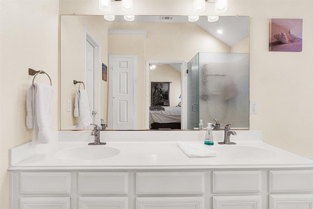 9435 Homestead Ln, Frisco, TX 75033 - ensuite bathroom with double vanity and a shower stall