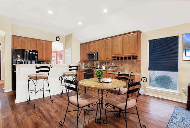 9435 Homestead Ln, Frisco, TX 75033 - dining room featuring dark wood finished floors, baseboards, and recessed lighting