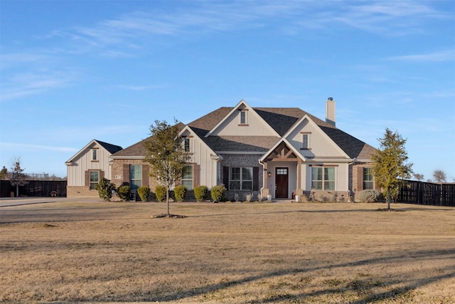 view of front of home with a front yard