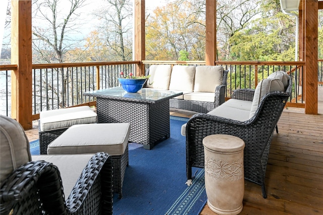 deck with outdoor lounge area