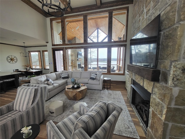 interior space featuring crown molding and wood-type flooring