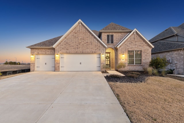 view of front of house with a garage