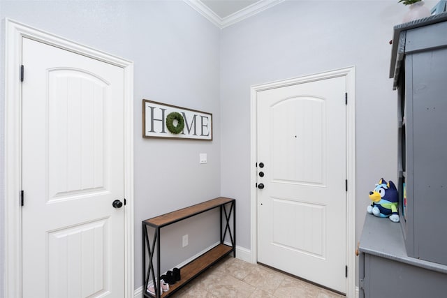 foyer entrance with crown molding