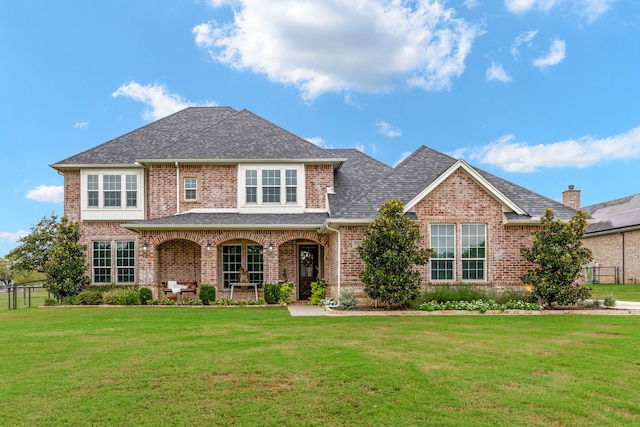 view of front facade featuring a front lawn