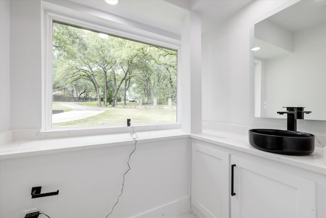 bathroom with sink and plenty of natural light