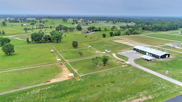 aerial view featuring a rural view