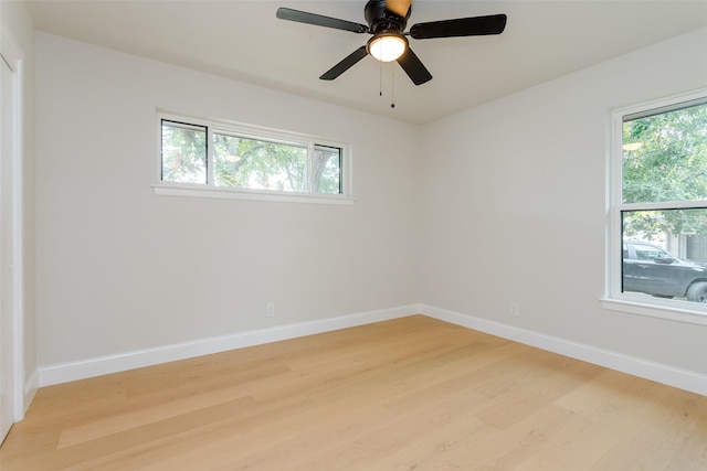 empty room with light wood-type flooring