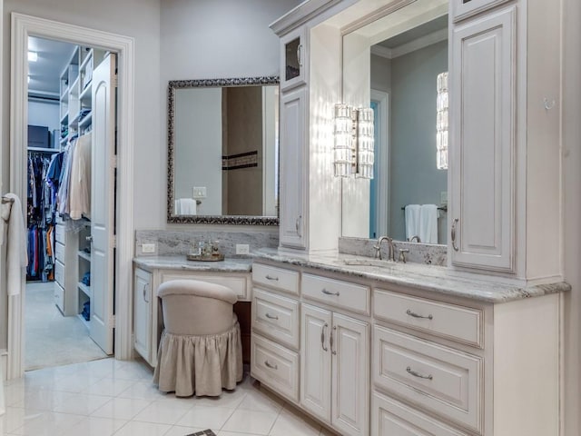 bathroom featuring vanity and tile patterned floors