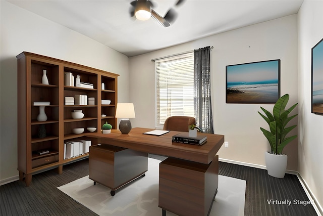 office space with baseboards