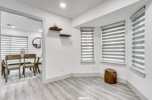 interior space featuring light wood-type flooring