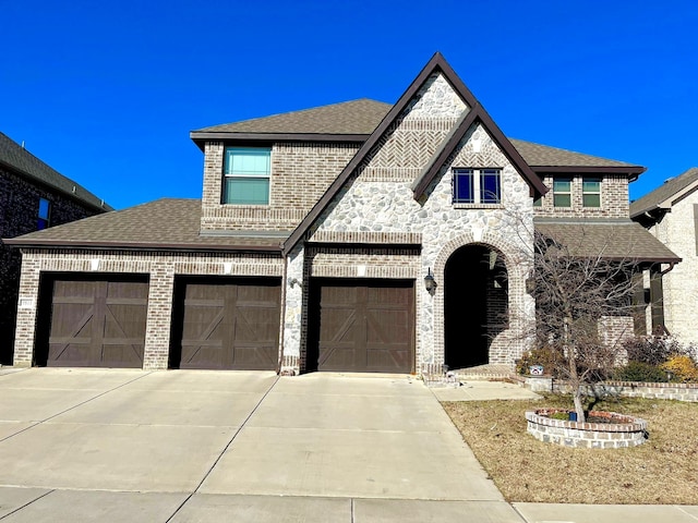 view of front facade with a garage