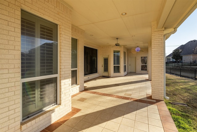 view of patio / terrace with ceiling fan