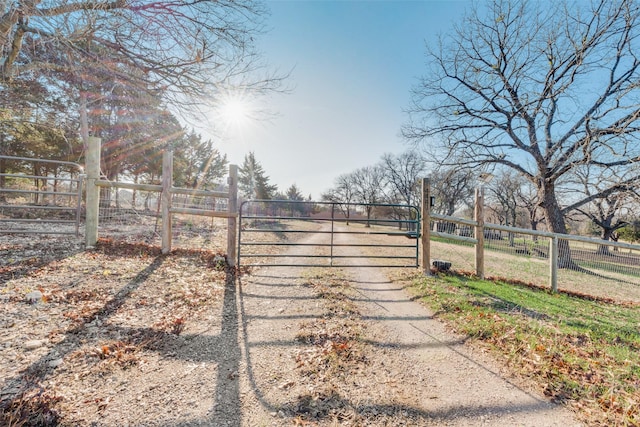 view of street featuring a rural view