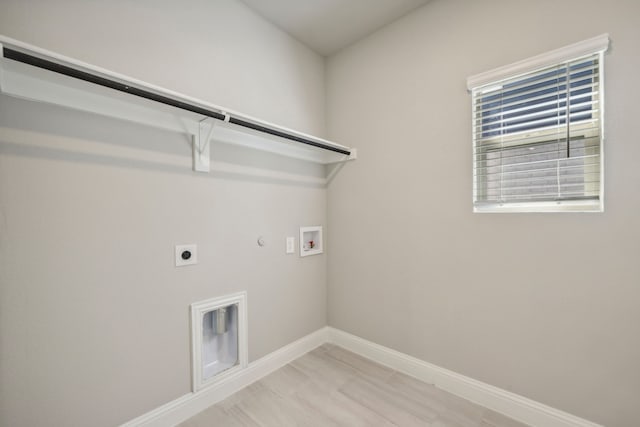 laundry room with washer hookup, hookup for a gas dryer, and electric dryer hookup