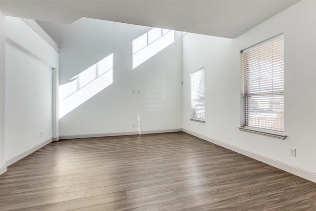 unfurnished living room with light wood-type flooring