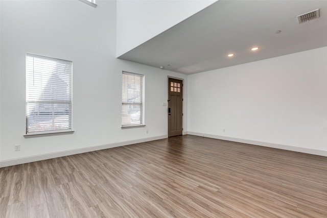 interior space with light hardwood / wood-style flooring