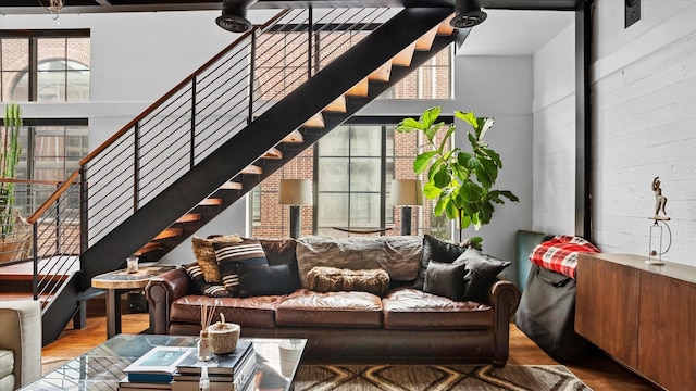 living room featuring hardwood / wood-style flooring