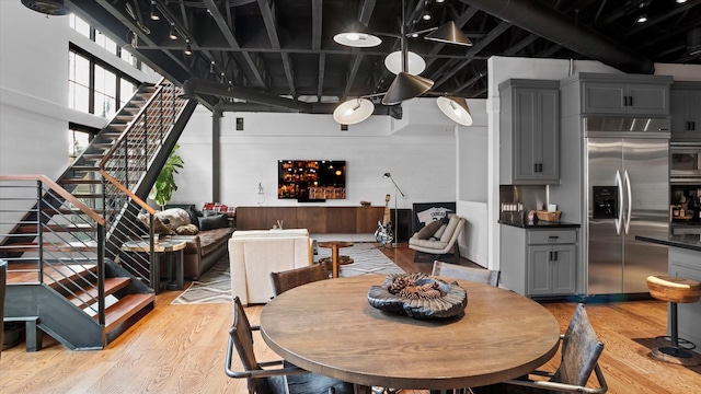 dining room with light hardwood / wood-style floors