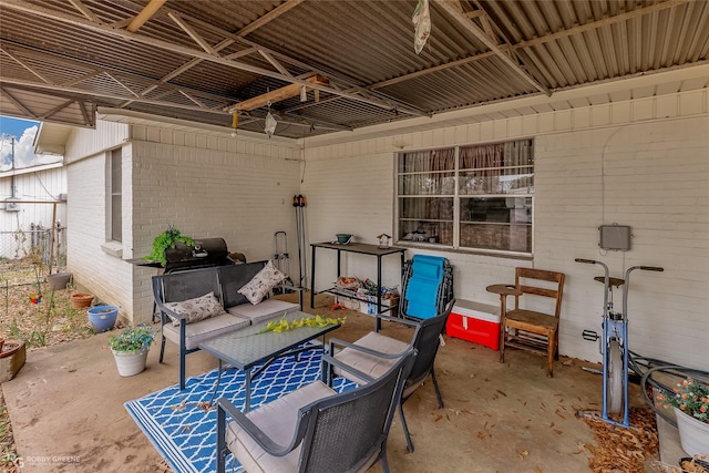 view of patio / terrace with an outdoor living space