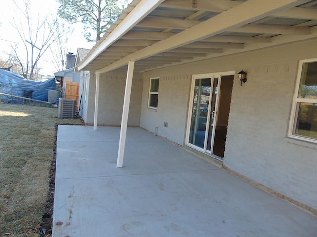 view of patio / terrace featuring central air condition unit