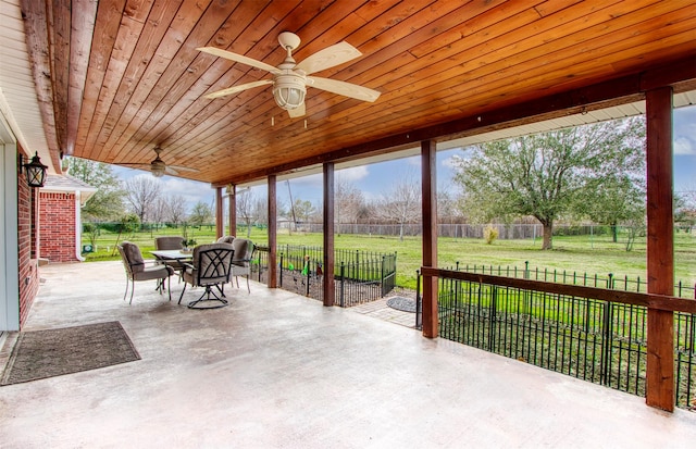 view of patio / terrace with ceiling fan