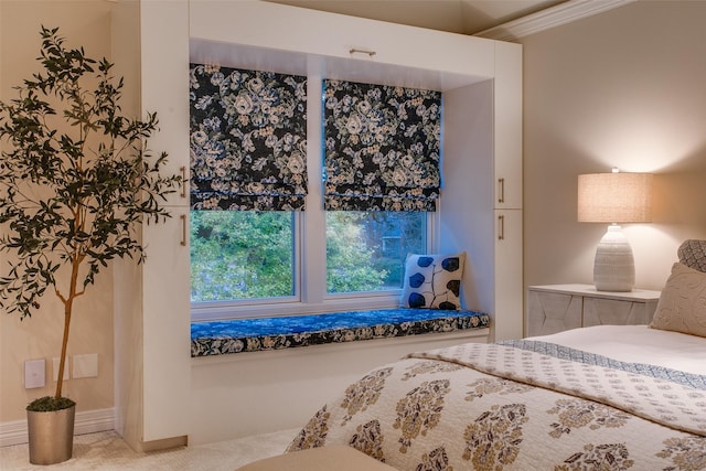 bedroom featuring ornamental molding