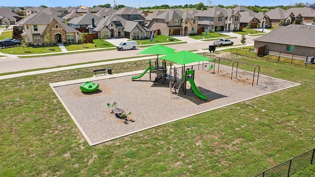 view of playground featuring a yard