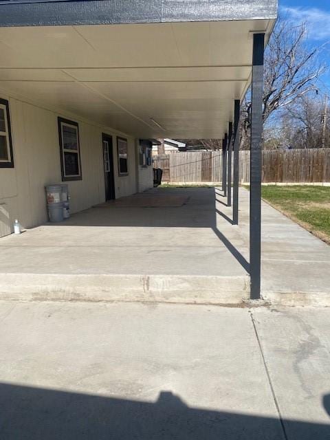 view of patio / terrace with a carport