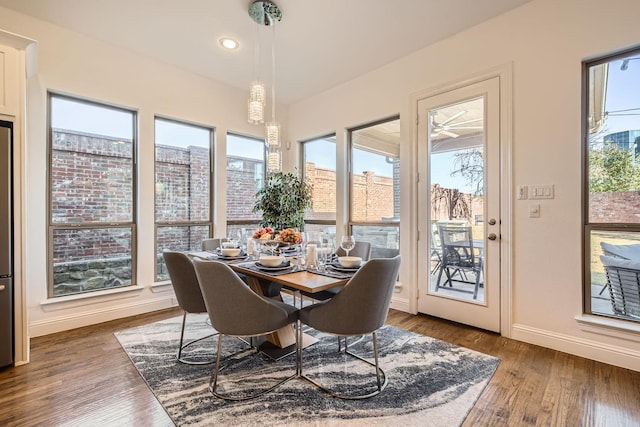 dining room featuring dark wood-type flooring