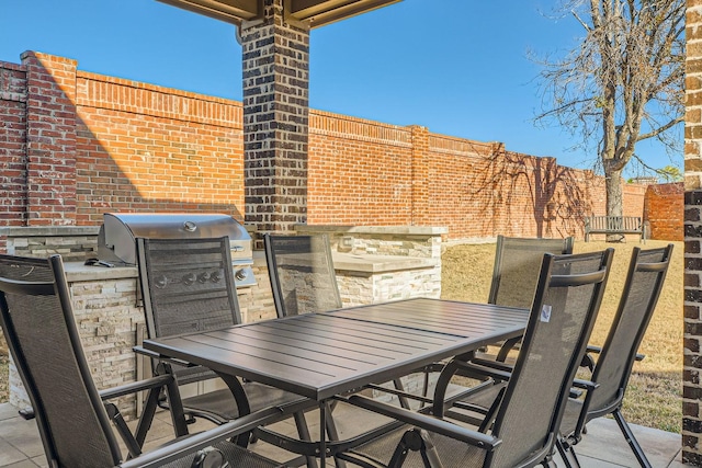 view of patio / terrace with exterior kitchen