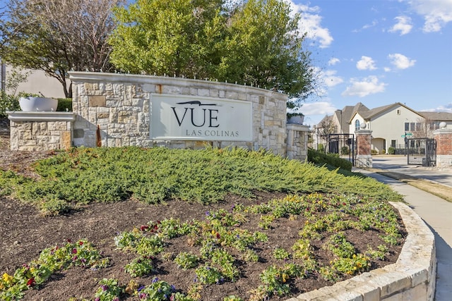 view of community sign