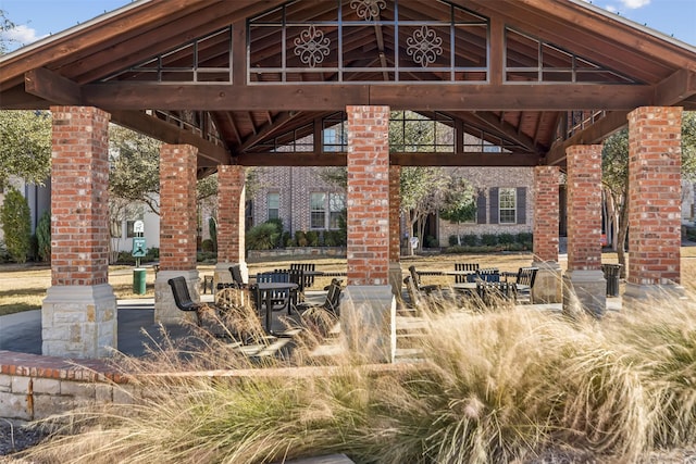 view of patio with a gazebo