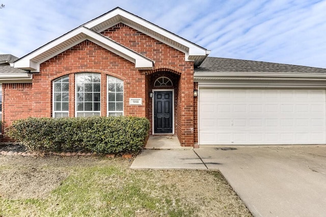 view of front of house with a garage