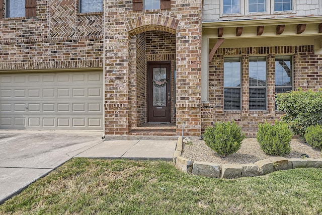 property entrance featuring a garage