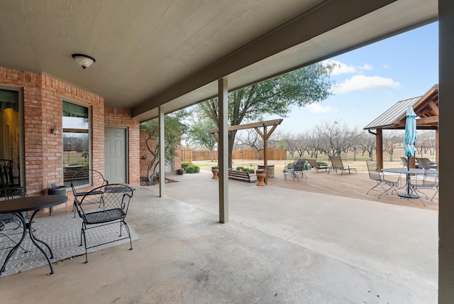 view of patio / terrace with a gazebo