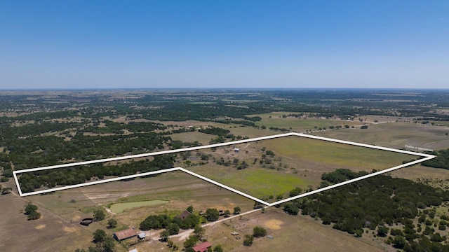 drone / aerial view with a rural view