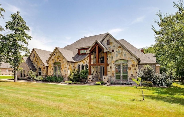 view of front of house featuring a front lawn