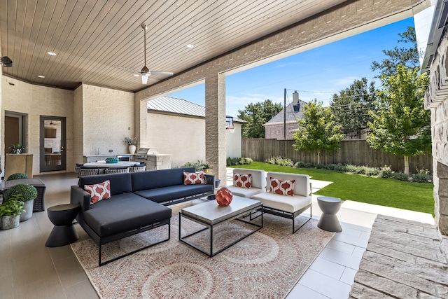 view of patio featuring an outdoor living space